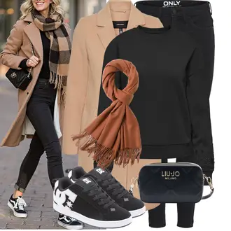 Boho Outfit met bruin/oranje Sjaal/Sjaal geweo "Modieuze lente-outfit"Look: Italiaans, Elegant, Klassiek, 80s, Stijl, Trendy, Comfortabele, Boho, Iers, Chique, Traditional, Elegante, Rap, Extra groot, Chill, Retro