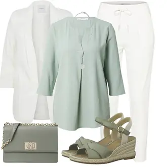 Outfit mit Weiß/Creme/Khaki Hose Große Größe/7/8 Hose/Freizeithose/Baumwollhose/Bügelfaltenhose/Jerseyhose/Jogger Hose/Lange Hose/Musselin Hose/Slim Hose/Schlupfhose/Jogginghose Only "Schönes Freizeit Outfit"