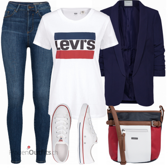 Outfit mit Weiß Sneaker Converse "Outfits für jeden Tag"