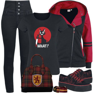 Outfit mit Schwarz Deadpool "Freizeit Outfit"
