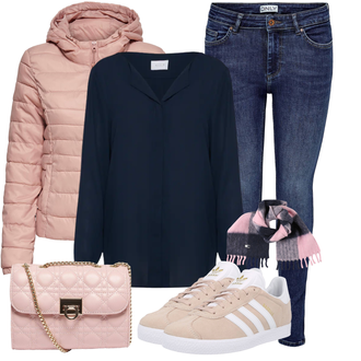 Outfit mit Dunkelblau Bluse und Tunika/Bluse Große Größe/Blusenbody/Bluse Mit Knopf/Bluse mit Stehkragen/Business Bluse/Lederjacke/Langarmbluse/Bügelfreie Bluse/Seidenbluse/Schlupfbluse/Einfarbige Bluse/Businesshemd/Casual Hemd/Business Hemd/Bügelfreies Hemd/Hemdbluse Vila "Cool für die Freizeit"