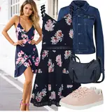 Cvjetne Moć Haljine Većih Brojeva Outfiti image