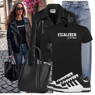 Vintage Outfit met blauw/Lichtblauw/grijs Culotte Jeans/Wide Leg jean/Мужская Кожаная Куртка/Losse Jeans/Vintage jeans/Jeans met Split/Baggy Jeans/Slip-on jeans Only "Lichtgewicht Outfit"Look: Klassiek, Extra groot, 70s, Traditional, Simpel, Unisex, Jaren 60, Casual, Vintage, Jaren 50, Retro, Ethno