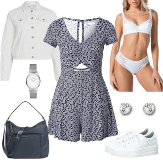 Outfit mit Leder Sneaker/Plateau Halbschuh/Plateauschuh Tamaris "Jumpsuit Alltagsoutfit"