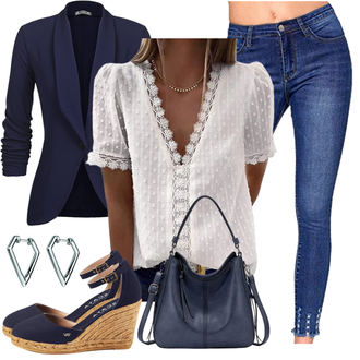 Outfit mit Braun Elegante Bluse/Bluse Oberteil/Außergewöhnliche Bluse/Kinderspielzeug/Bluse mit Lochstickerei/Spitzenbluse Elegancity "Stylischer Bürolook"