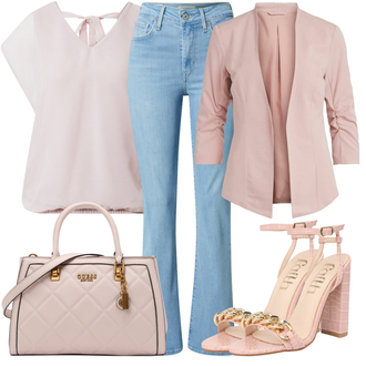 Mit Kette Outfit mit Rosa Sandalette/Sommer Schuh/Schaftsandale/Sandalen Mit Blockabsatz/Schuh Hochzeit/High Heel/Sandalen Mit Absatz Dorothy Perkins "Outfit für den Sommer"