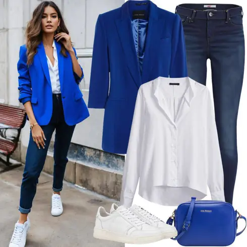 Blau/DunkelBlau Anzug Blazerjacke/Oversize Blazer/LongBlazer/Boyfriend Blazer/SweatBlazer/Lederjacke/Strick­Blazer/BlusenBlazer/KurzBlazer NEXT kombinieren