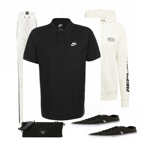 Schwarz/Weiß Poloshirt Nike Sportswear kombinieren