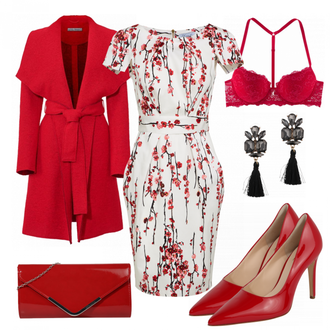 Outfit mit Rot High Heel Högl "SpringFeelings"