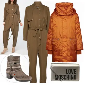 Outfit mit Braun Stiefel Dockers by Gerli "Jacke MAXCo"