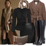 Outfits mit schwarzem Lederröcken image