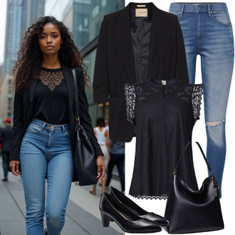 Outfit sa Crna/Narandžasta/Smeđa Bluza bez rukava/Svjetlucava Bluza/Prozirna bluza/Crash bluza/Čipkasta Bluza/Dječja igračka/Bluza s Podignutim Ovratnikom Pinko "Proljetna odjeća"