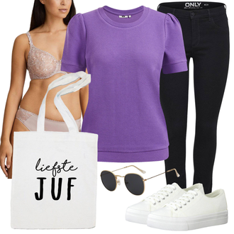 Outfit met wit/grijs Sneaker Tamaris "Outfits voor elke dag"