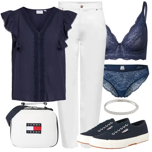 Weiß/Creme Mom Jean/Baggy Jeans/Cropped Jeans/Tapered-Jeans/High Waist Jeans/Dad Jeans/Bundfaltenjeans/Loose fit Jeans/Lederjacke/Formelles Hemd/T-Shirt Only kombinieren
