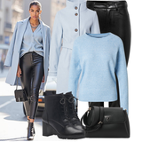 Schwarze Stiefel mit Reißverschluss Outfits image