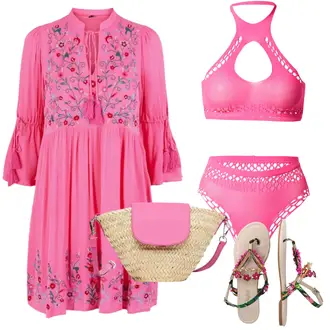 Outfit mit Bustier Bikini HUNKEMÖLLER "Strand Outfit"