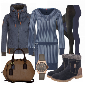 Outfit mit Blau Stiefel Tom Tailor "sportstyle"