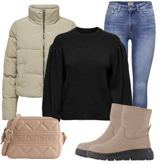 Outfit met Leren Jas/Platte Enkellaarsje/Lamsvel Winter Laars/Gevoerde Enkellaars/Gewatteerde Laars/Rubberen Enkellaars/Waterdichte Laars/Leren herenschoenen/Winter laars Ecco "Outfit voor de winter"