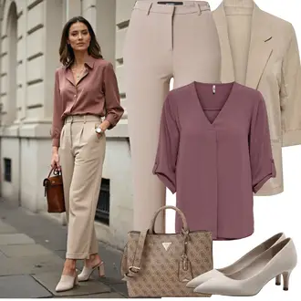 Outfit sa Ljubičasta/Pink Košulja s Bluzom/Košulja od muslina/Ležerna košulja JdY "Proljetni Outfit"