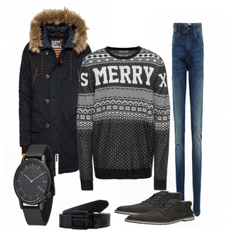 Outfit mit Blau Stiefel Rieker "Max"