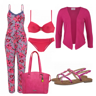 Outfit mit Bademode Lascana "PinkeBluete"