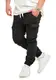 Soulstar Herren Cargo Jogger Jeans-Hose mit Gummibund Stretch Jeans Männer Freizeithose S2_3888-Schwarz-W32
