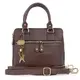 Catwalk Collection Handbags - Leder - Schultertragetasche/Umhängetasche/Shopper/Tote - Handtasche mit Schultergurt - VICKY - Braun