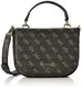 Guess Damen Logo Rock Mini Crossbody Flap Umhängetasche, Grau (Coal), 6x15.5x19.5 Centimeters