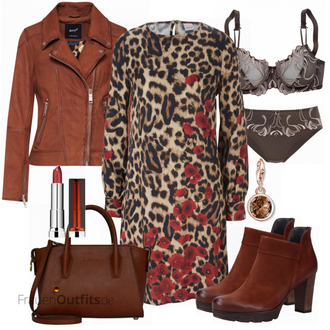 Outfit mit Braun Stiefel Paul Green "Heine kleid"
