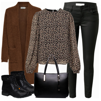 Outfit met zwart Laars Rieker "Kleurrijke lente outfit"