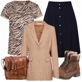 Outfit mit Rot Stiefel Tom Tailor "Blazer EDITID"
