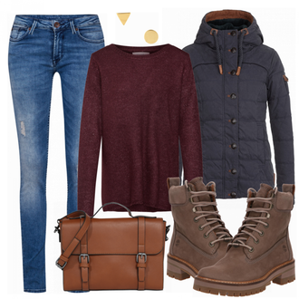 Outfit mit Braun Stiefel Timberland "Styletoday"