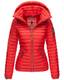 MARIKOO Damen Herbst Winter Jacke Übergangsjacke Steppjacke Gesteppt Löwenbaby NEU, Farbe:Rot, Größe:M 38