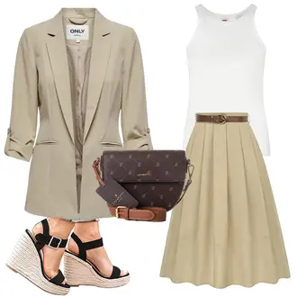 Rock Outfits Lang mit Beige/Rosa WadenLanger Rock/Midirock/Maxirock/Hochzeit Rock/Mittelalter Rock/50 Jahre Rock/Christlicher Rock/Vintage Maxirock/Hochzeitsgast Rock/Langer Rock Belle Poque "Business outfit"
