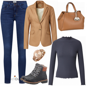 Outfit mit Schwarz Stiefel Camel Active "Stylishes Alltagsoutfit"