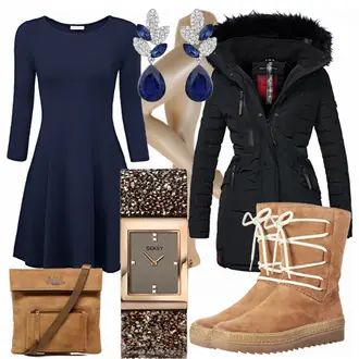 Winter Outfits Festlich mit Blau/DunkelBlau Ohrclip/Ohrhänger EVER FAITH "Dinnerzeit"Look: Schön, Lack, Classic, Elegant, Ausgefallene, Retro, 80er, Old Money, Coole, Festlich, Extravagante, Prinzessin