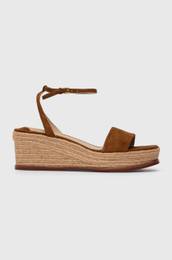Sandali iz semia Lauren Ralph Lauren Leona be barva, 802920421002