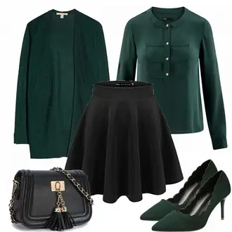 Winter Outfit mit Schwarz Moderne Rock/Cocktail Rock/Minirock/Winterröcke/A-Linien-Rock/Rock Mit Gummizug/Anime Rock/Tellerrock/Ausgestellter Rock Emma & Giovanni "Sonia"