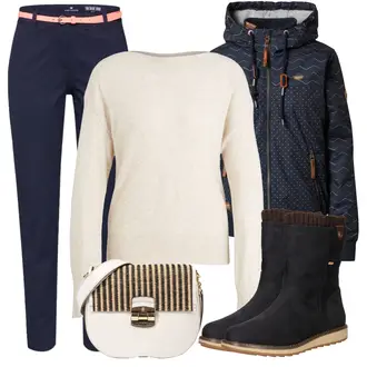 Mit Gürtel Outfit mit Dunkelblau/Lila/Rosa Hose Große Größe/Business Anzug/Lässiger Blazer/Lederjacke/Baumwoll ­Blazer/Eleganter Blazer/Strick­blazer/Freizeitanzug/Kurzblazer/Sweatblazer/Lederjacke für Männer Tom Tailor "Perfekt für den Winter"