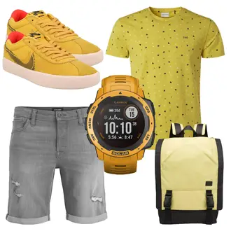 Knielang Outfit mit Grau/Hellgrau/Dunkelgrau Jeans Short/Bermuda/Musselin Shorts/Kurze Hose/Chino Shorts Jack & Jones "Praktischer Look"