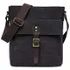 Kasgo Klein Umhängetasche Herren, Wasserabweisend Herrentasche Vintage Segeltuch Leder Schultertasche Klassische Crossbody für Arbeit, Schule, Alltag (Dunkelgrau)