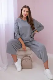 Kesi Woski Cotton sweatshirt pants set grey melange