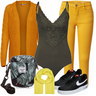 Outfit mit Gelb Schal Cartoon "Leichtes Outfit"