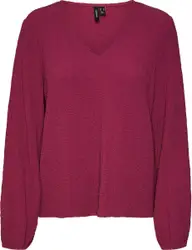 VERO MODA VMLEI L/S V-NECK TOP WVN BTQ Dames Top - Maat M