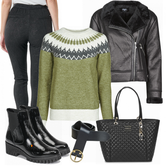 Winter Outfits met Schoudertas Guess "Modieuze winterlook"