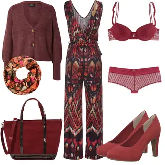 Outfit mit Rot Jumpsuit Buffalo "Alltagsoutfit"