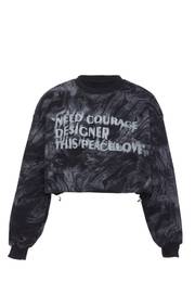 Sweater majica siva / crna