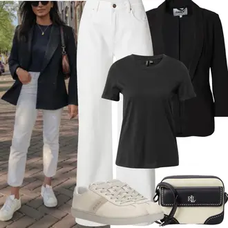 Basic Outfit sa Crna Kaput Only "Proljetni Outfit"