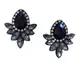 Happiness Boutique Damen Statement Ohrringe Strasssteine   Große Vintage Ohrstecker Schwarze Ohrringe