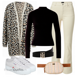 Outfit mit Schwarz Sweatshirt Gina Tricot "Modisches Frühlingsoutfit"